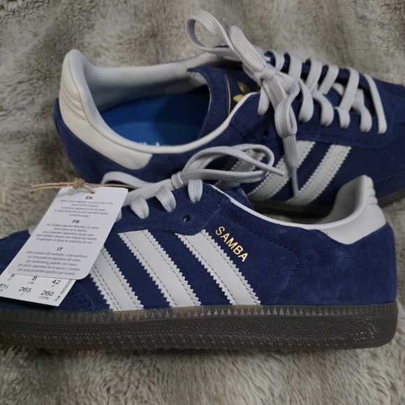 Adidas Womens Samba Sneakers In Blue and Grey,/ White Size 8.5  NWT - Picture 9 of 11